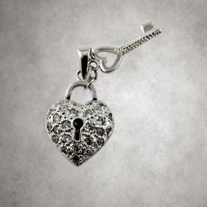 Key to Her Heart Sterling Silver Charm of Pendant.
